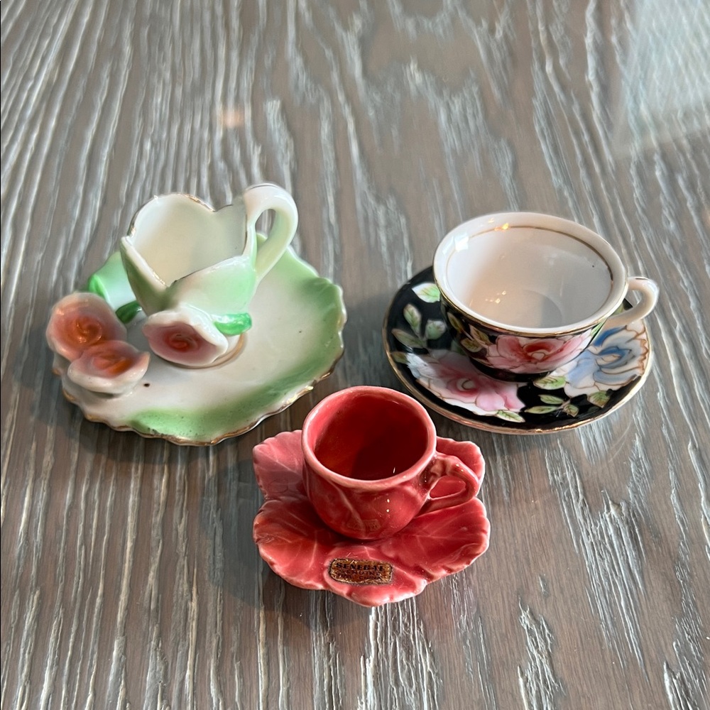 Set of 3 Vintage Cups and Saucers